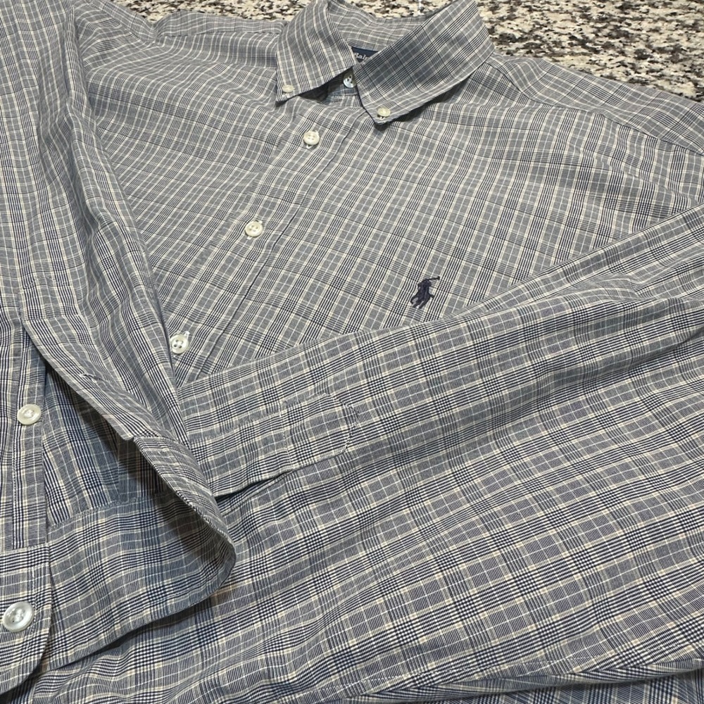 Ralph Lauren Blake Mens XL Plaid Button Down Shirt 100% Cotton Long Sleeve - Picture 7 of 10